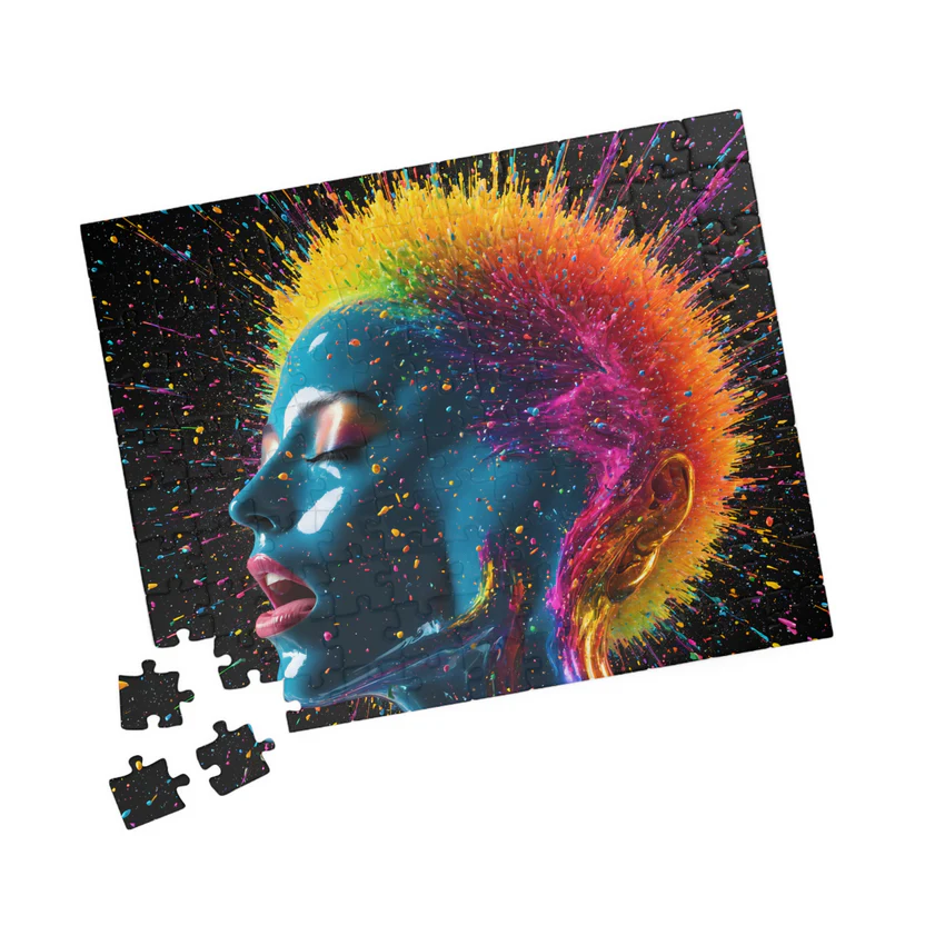 Vibrant Neon Portrait Puzzle